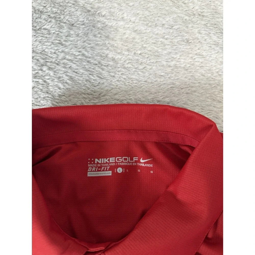 New Nike Golf Dri Fit Men's Red Short Sleeve Polo Shirt Size Large Portillo's